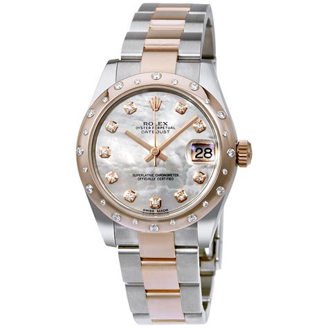 rolex datejust lady 31 everose gold|Rolex Datejust 31 diamond bezel.